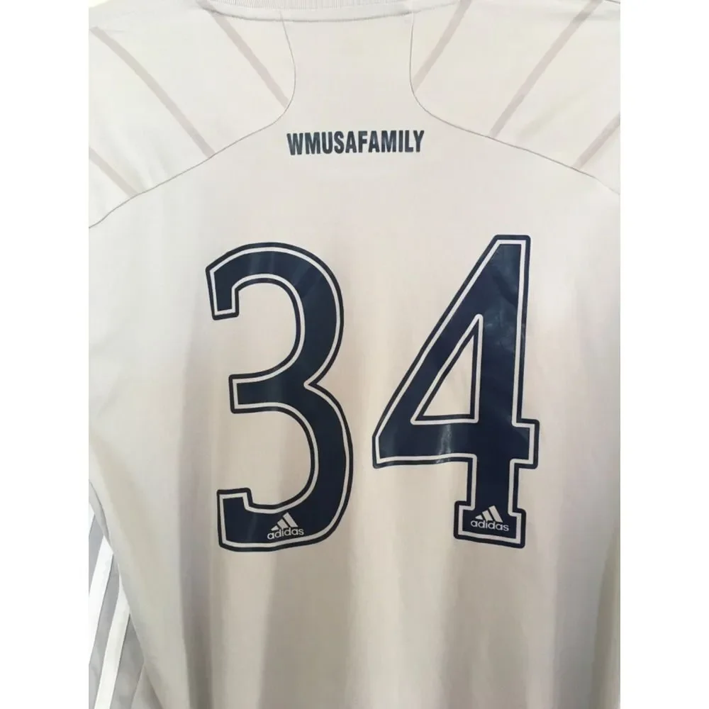 Adidas Mens Sz M West Mont United Gray AreoReady Short Sleeve Soccer Jersey